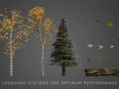 FOREST JUNGLE PACK FOR GAMES LOW POLY TREES and OTHERS Low-poly 3D model