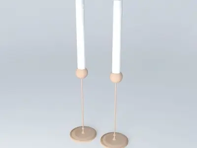 candlestick candlestick two candle holders Free 3D model