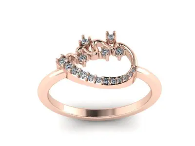Jewelry Diamond Ring 3D Print Model 3D print model 17