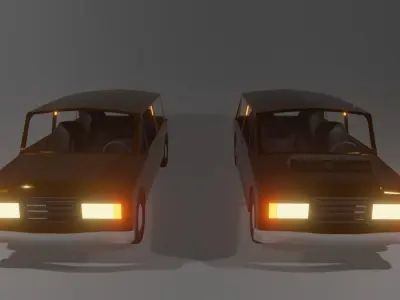 CarPack Low Poly car with two lights Low-poly 3D model