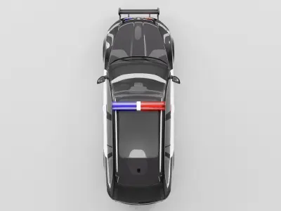 Police Skoda octavia Low-poly 3D model