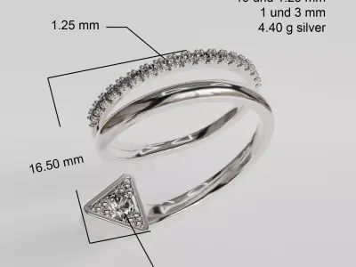 Spiral ring 3D print model