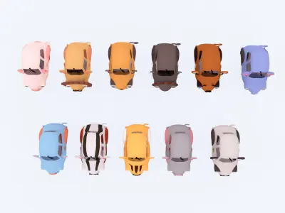 Animal Car Toys Pack 01 Low-poly 3D model