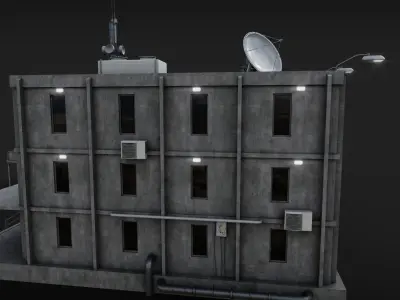 Roof and Wall props for Buildings Low-poly 3D model