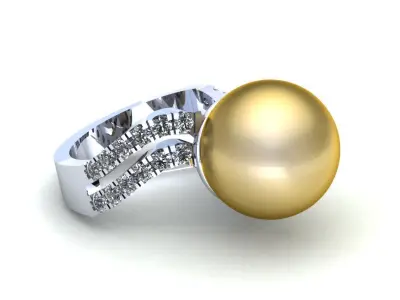 Pear Wedding Ring 372 3D print model