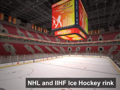 NHL and IIHF Ice Hockey Arena v2 - interior - low poly Low-poly 3D model