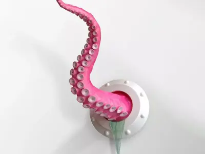 Pink Tentacle Wall Decoration toy 3D print model