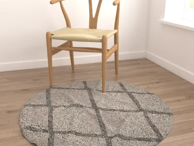 Round Rug Set 306 3D model