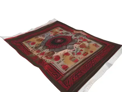 Ornate Persian Rug 3D Model Low-poly 3D model