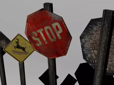 TRANSIT SIGNS Low-poly 3D model