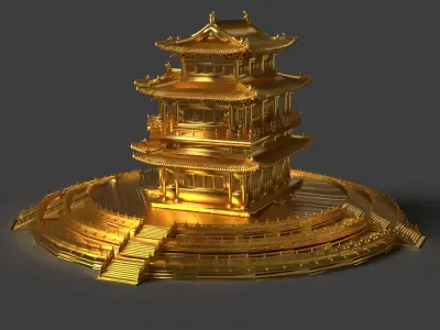 Chinese ancient house Low-poly 3D model order