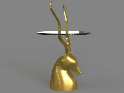 Ibex Side Table Brass 3D model