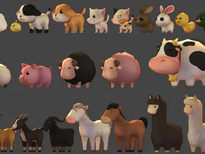 Cute Pet Low-poly 3D model