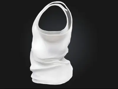 White Tank Top  Minimalist Comfort and Everyday Versatility 3D model