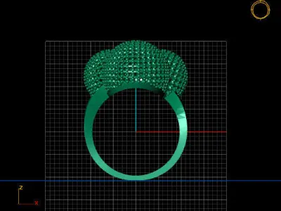 Women Stone Rings Diamond 3D print model 8