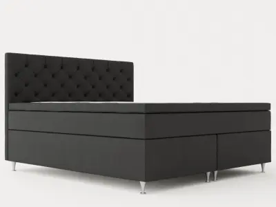 Joluma Complete Bed Package Continental Bed 180x200 Black Low-poly 3D model