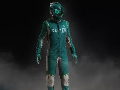 Sci Fi Racing Pilot Low-poly 3D model