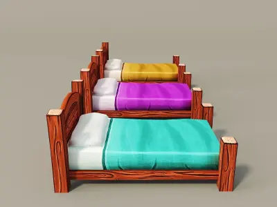 Cartoon bed 3D model