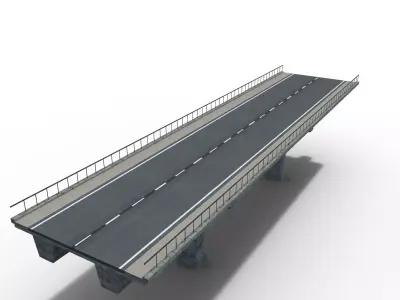 Concrete Bridge Low-poly 3D model