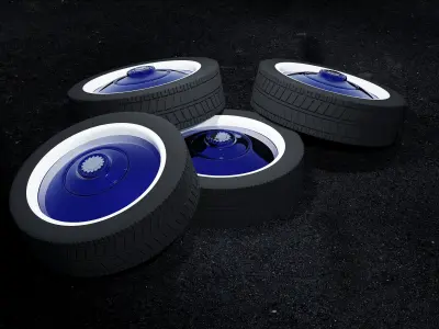 Tire On Road Free 3D model