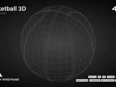 3D Basketball Model LP HP Low-poly 3D model