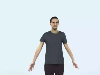 Jest 01L Animated Rigged Summer Casual Man Low-poly 3D model