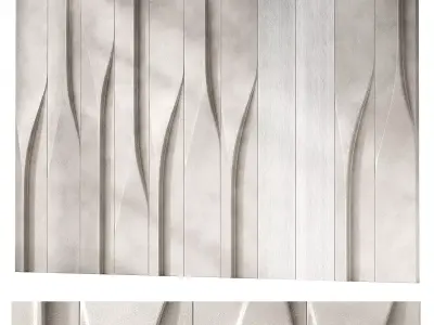Decorative wall panelling Modern minimal style 3D model