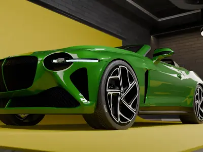 Dark luxury car showroom 3D model