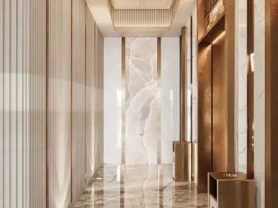 Elevator And Lobby Luxury 3d Scene Model  3D model