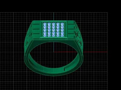 Print Ready STL 3DM  Gents Rings Diamond Men Ring  3D print model 115