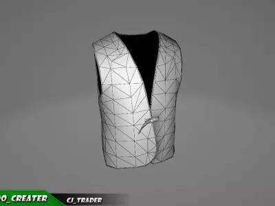 Worker Vest Yellow Safety Vest Lowpoly 3d model Low-poly 3D model