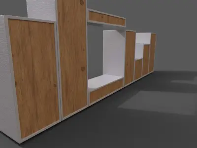 Set Modern Furniture 3D Model Low-poly 3D model