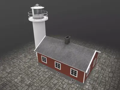 Light House Haken Low-poly 3D model