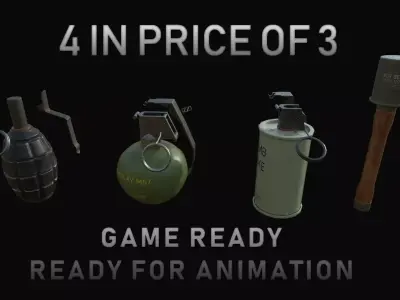 Grenades grenade canister Low-poly 3D model