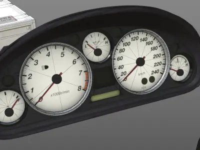 Mazda MX-5 Speedometer Radio Klima Low-poly 3D model