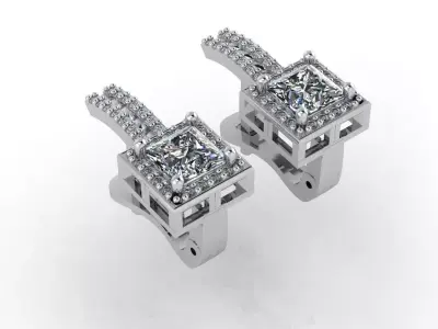 Women Earrings 3DM STL Womens Earring Renders 3D print models   3D print model 7