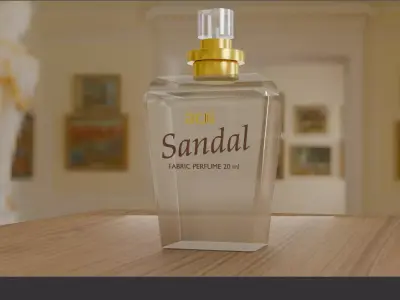 Transparant Perfume Bottle Sandal Perfume 3D model  Free low-poly 3D model