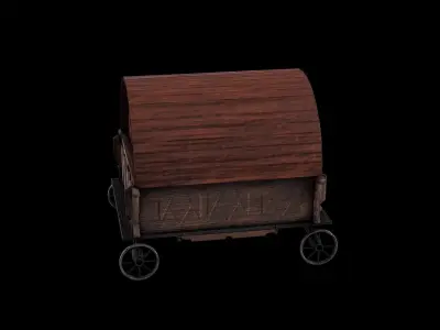 Transport horse medieval Low-poly 3D model