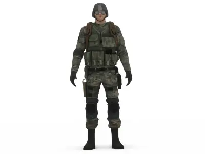 Modern US Infantry Soldier Tactical Gear 3D Model Low-poly 3D model