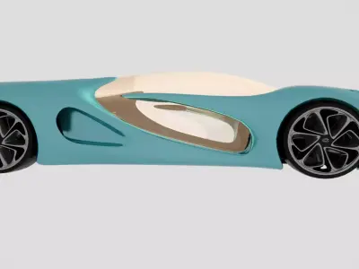 Aqua Sleek Futuristic Concept Car Low-poly 3D model