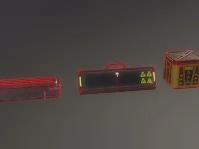 Sci-Fi crates Free low-poly 3D model