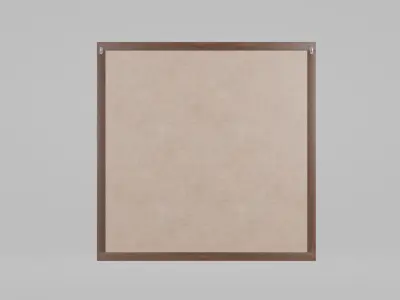 Customizable Wooden Wall Cork Board - Square Office Pin Board Low-poly 3D model