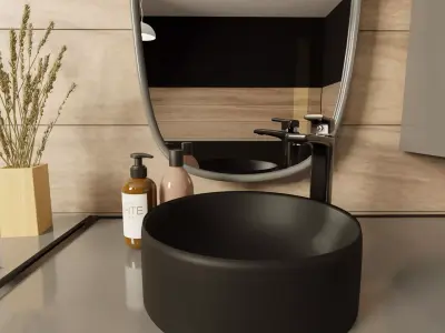 Modern bathroom cabinet design 3D model