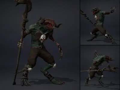 Ghost Mage Damaged Low-poly 3D model