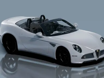 Alfa Romeo 8C Spider- Photorealistic Low-poly 3D model