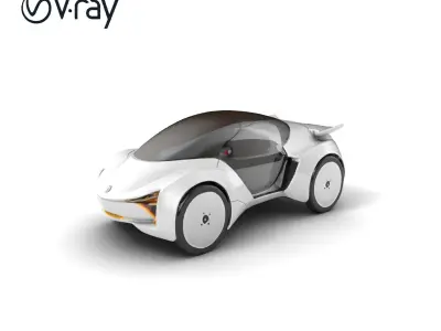 Minimalist Urban Flying Car Model Pack with Smooth Contours Low-poly 3D model