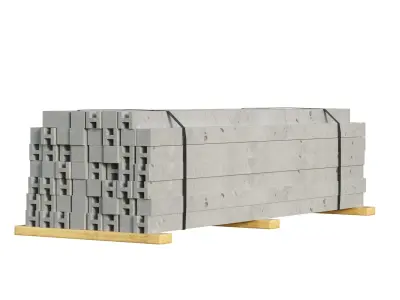 Stacked Concrete Slabs Low-poly 3D model