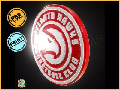 Atlanta Hawks logo - Cinematic - 3D print 3D model