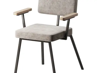 KRAB with solid wood armrests 3D model