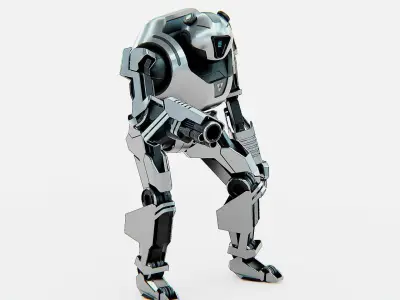 COMBAT DROID PANDA  Rigged for Unreal Engine - Unity - MIXAMO 3D model